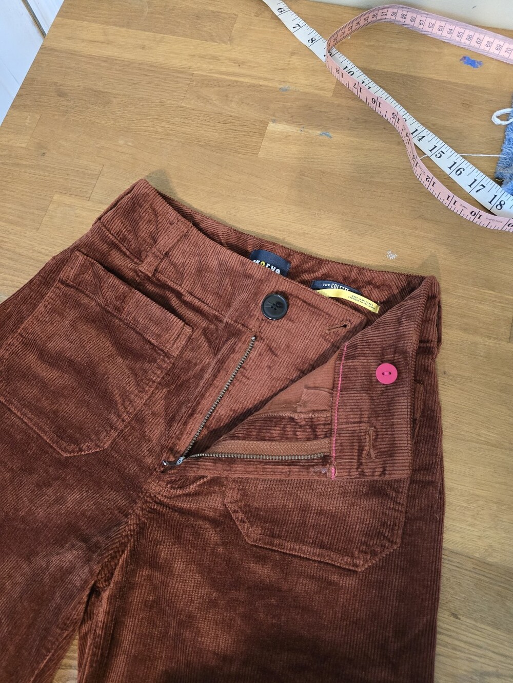 Maeve Colette Corduroy Crop Wide-Leg Pants 24 Copper Brown Rust Cinnamon - Picture 9 of 12